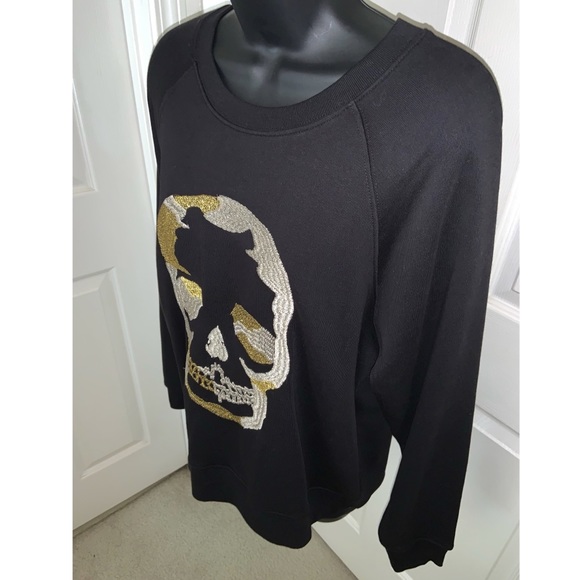 Zadig & Voltaire Upper Skull Gold Sweatshirt in Noir –– NWT - Picture 10 of 15